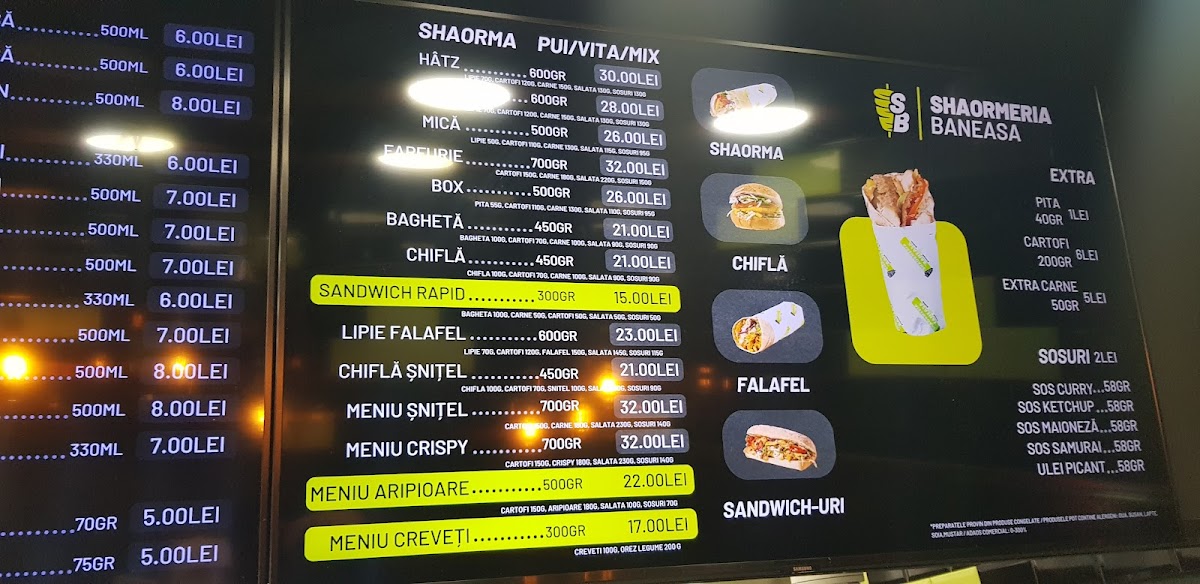 Menu Shaormeria Băneasa Aerogării-1