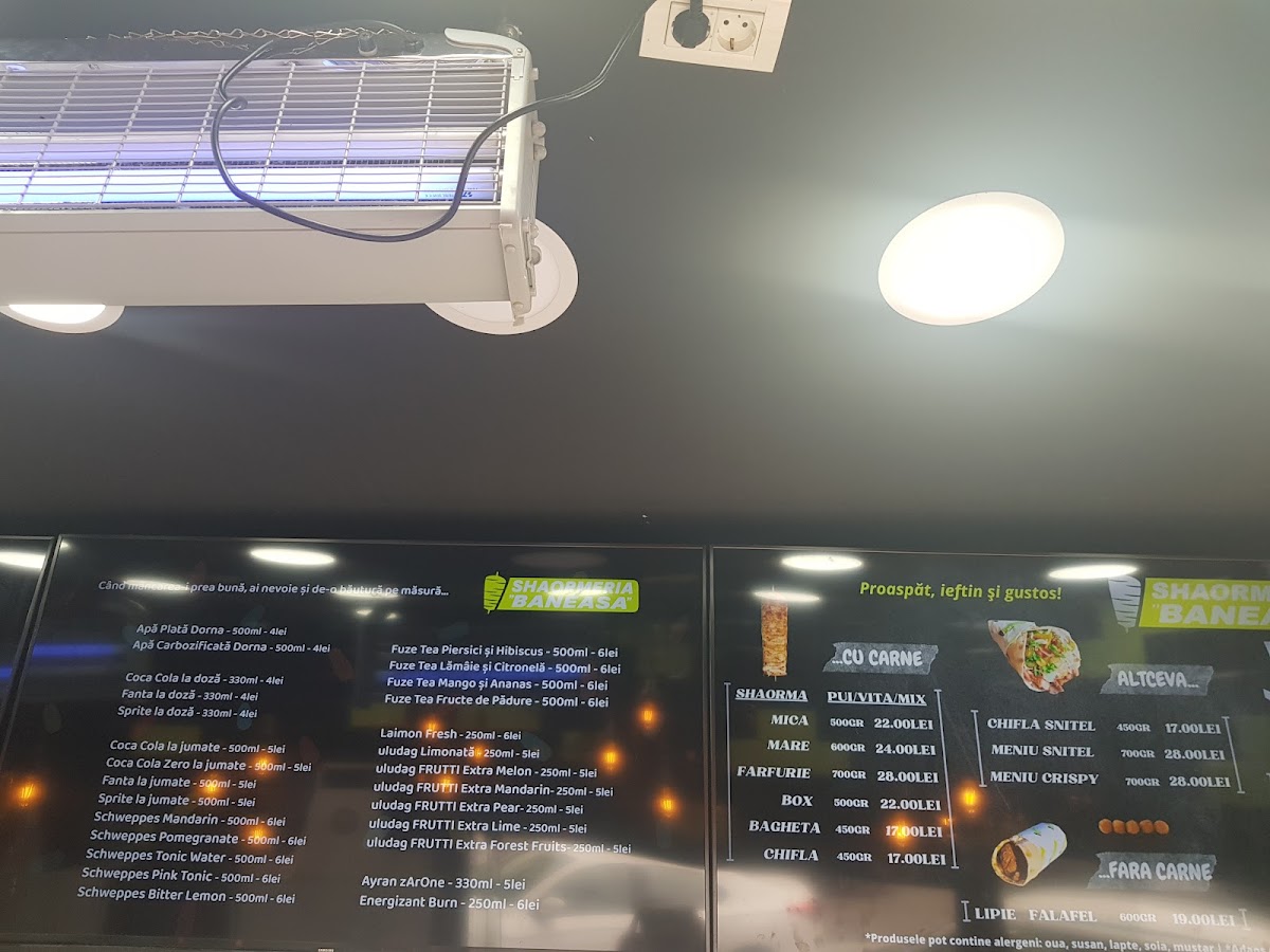 Menu Shaormeria Băneasa Aerogării-2